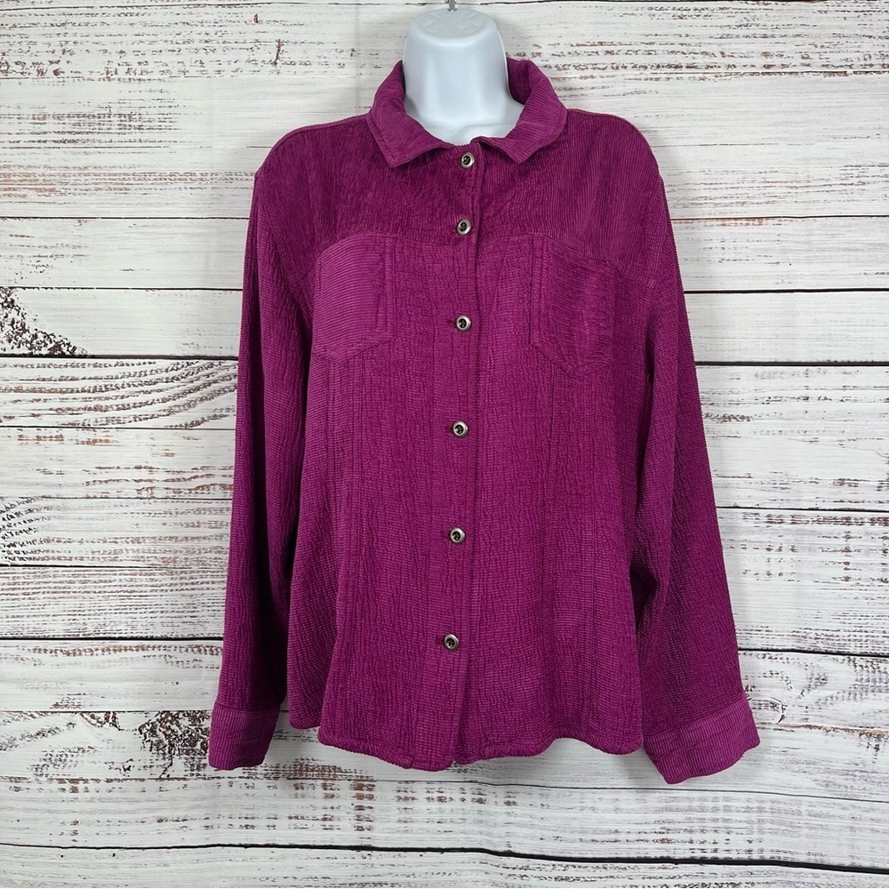 Chico’s Pink Silk Blend Button Front Long Sleeve Vintage Shirt